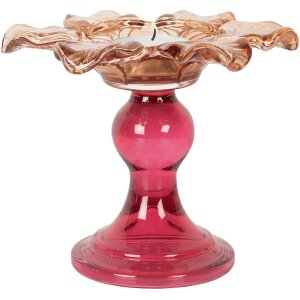 Candelabro Clayre & Eef 6GL5338O Ø 14x11 cm Naranja Rosa Vidrio