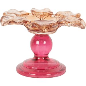 Portavelas Clayre & Eef 6GL5339 Ø 14x9 cm Naranja Rosa