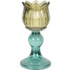 Candelabro Clayre & Eef 6GL5340 para Velas tipo té Ø 8x16 cm Verde y Azul