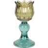 Candelabro Clayre & Eef 6GL5340 para Velas tipo té Ø 8x16 cm Verde y Azul