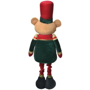 Decoración Oso Clayre & Eef 50825 25x15x58 cm Marrón y Rojo
