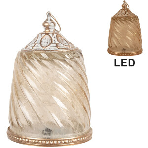 Decoración con LED Clayre & Eef 6GL5217 Ø 9x14 cm / 2x AAA Beige