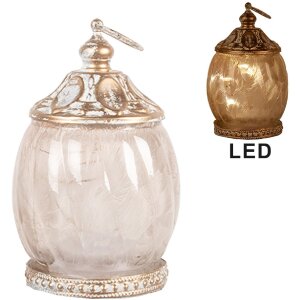Decoración con LED Clayre & Eef 6GL5219 Ø 7x11 cm Beige