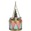Clayre & Eef 6Y5866 Decoración Tambor Rosa Azul Ø 17x25/37 cm