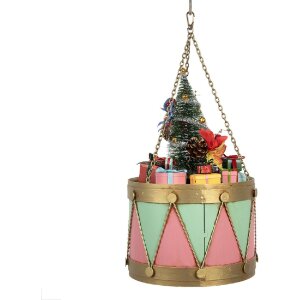 Clayre & Eef 6Y5867P Decoración Tambor Ø 21x34/43 cm Rosa Verde