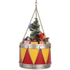 Tambor decorativo Clayre & Eef 6Y5867Y Ø 21x34/43 cm Amarillo Rojo