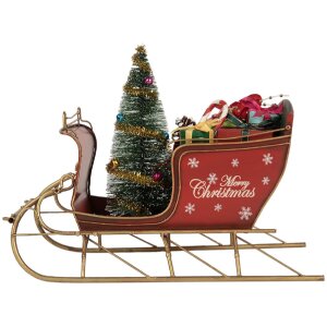 Clayre & Eef 6Y5870 Decoración Trineo 30x15x22 cm Rojo Dorado