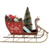 Clayre & Eef 6Y5870 Decoración Trineo 30x15x22 cm Rojo Dorado