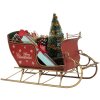 Clayre & Eef 6Y5870 Decoración Trineo 30x15x22 cm Rojo Dorado