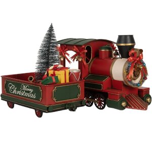 Decoración Locomotora Clayre & Eef 6Y5871 35x16x22 cm Rojo