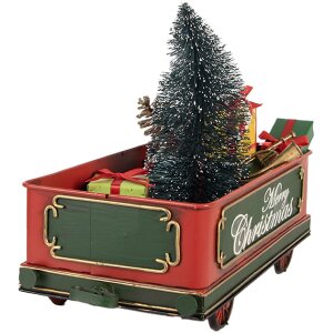 Decoración Vagón de Tren Clayre & Eef 6Y5872 31x15x25 cm Rojo