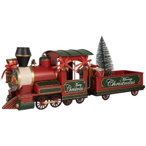 Decoración Vagón de Tren Clayre & Eef 6Y5872 31x15x25 cm Rojo