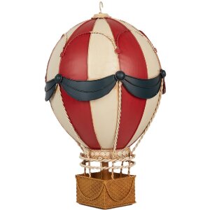 Decoración Globo Aerostático Clayre & Eef 6Y5874 Ø 26x42 cm Rojo y Beige