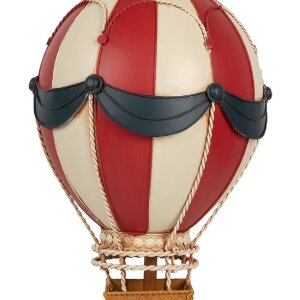 Decoración Globo Aerostático Clayre & Eef 6Y5874 Ø 26x42 cm Rojo y Beige
