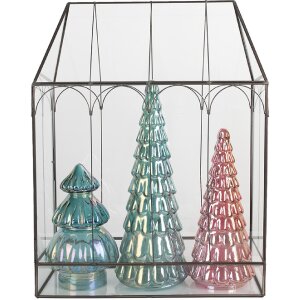 Clayre & Eef 5GL0022 Mini invernadero decorativo 35x15x46 cm Negro Transparente