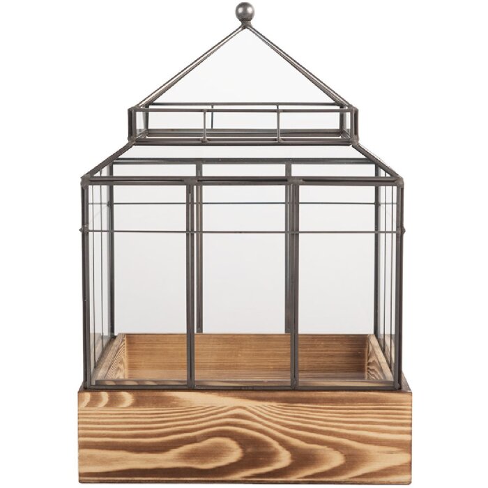 Clayre & Eef 6GL5362 Decoración Mini Invernadero 21x21x32 cm