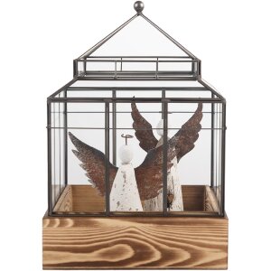 Clayre & Eef 6GL5362 Decoración Mini Invernadero 21x21x32 cm