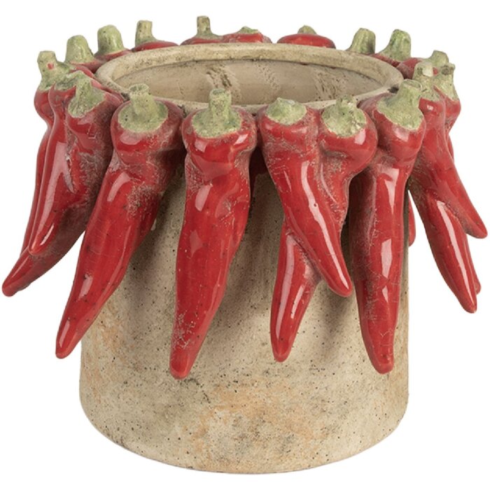 Maceta de terracota Clayre & Eef 6TE0579L Ø 21x17 cm Estilo rústico