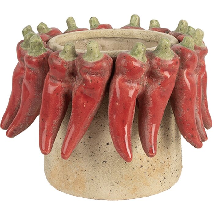 Maceta Clayre & Eef 6TE0579M Ø 17x13 cm Beige Rojo Terracota