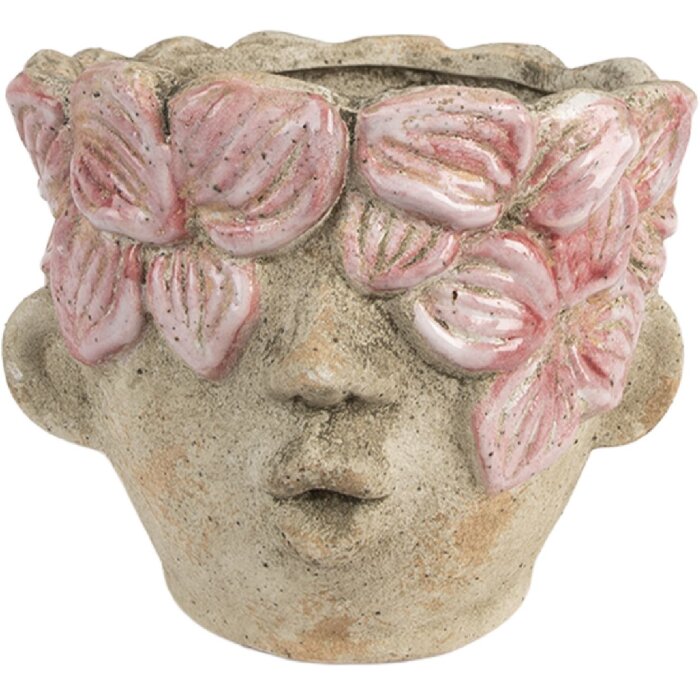 Maceta Ø 18x15 cm Beige-Rosa Clayre & Eef 6TE0583