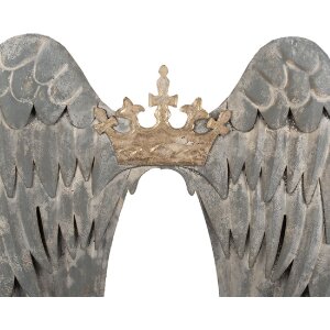 Decoración de pared Alas Clayre & Eef 5Y1367 46x4x65 cm Gris y Dorado