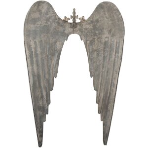 Decoración de pared Alas Clayre & Eef 5Y1367 46x4x65 cm Gris y Dorado