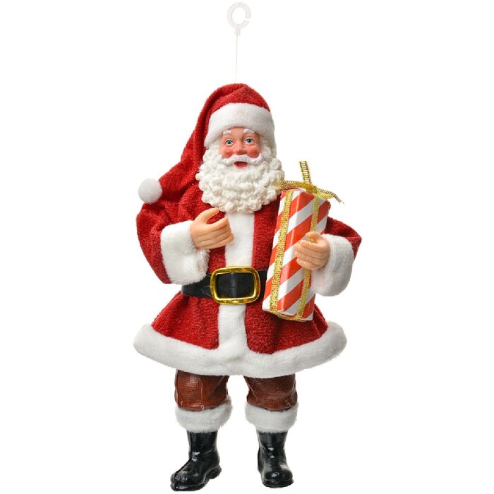 Adorno Colgante Papá Noel Clayre & Eef 66245 10x6x17 cm Rojo y Blanco