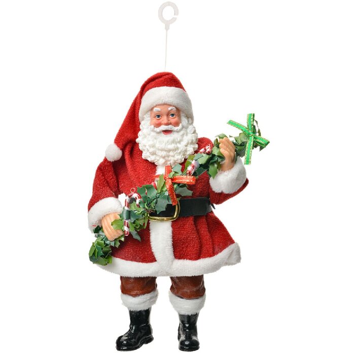 Clayre & Eef 66248 Decoración Colgante Papá Noel 10x6x17 cm