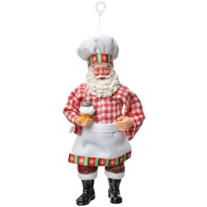 Clayre & Eef 66249 Decoración Colgante Papá Noel 9x6x17 cm