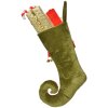 Calcetín decorativo de Navidad Clayre & Eef 66252 24x7x46 cm Rojo y Verde