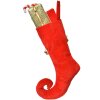Calcetín de Navidad Decoración Clayre & Eef 66253 24x7x46 cm Rojo-Dorado