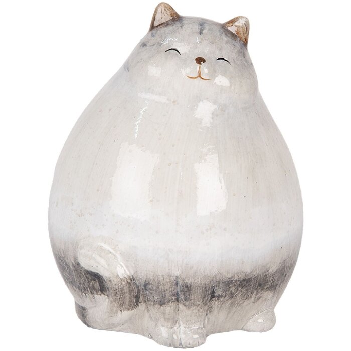 Decoración Gato Clayre & Eef 6CE2131 14x13x18 cm Gris