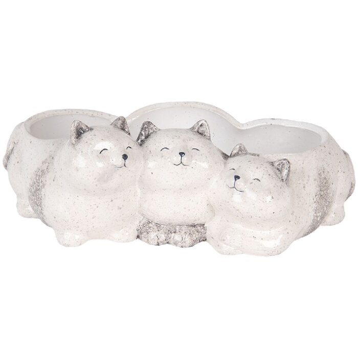 Maceta Gato Clayre & Eef 6CE2132 Gris 27x16x10 cm