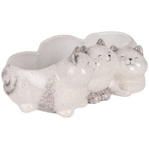 Maceta Gato Clayre & Eef 6CE2132 Gris 27x16x10 cm