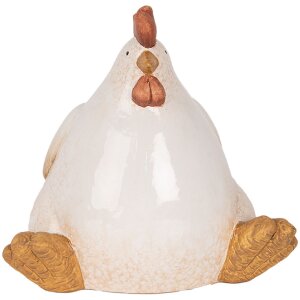 Clayre & Eef 6CE2133 Decoración Gallina 18x14x17 cm Beige y Marrón