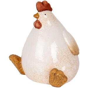 Clayre & Eef 6CE2133 Decoración Gallina 18x14x17 cm Beige y Marrón