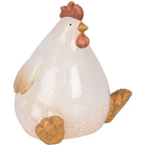 Clayre & Eef 6CE2133 Decoración Gallina 18x14x17 cm Beige y Marrón