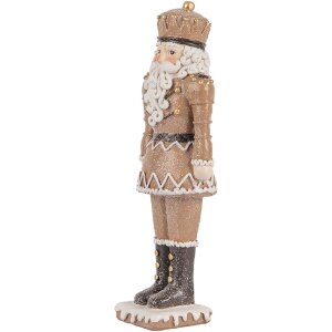 Decoración Cascanueces Clayre & Eef 6PR5532 6x5x18 cm Marrón y Blanco
