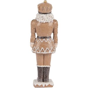 Decoración Cascanueces Clayre & Eef 6PR5532 6x5x18 cm Marrón y Blanco
