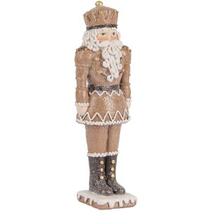 Decoración Cascanueces Clayre & Eef 6PR5532 6x5x18 cm Marrón y Blanco