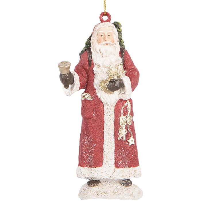 Clayre & Eef 6PR5533 Adorno de Navidad Papá Noel 5x3x11 cm