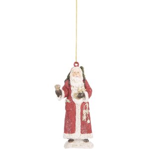 Clayre & Eef 6PR5533 Adorno de Navidad Papá Noel 5x3x11 cm