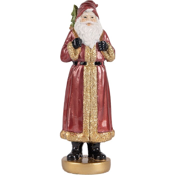 Clayre & Eef 6PR5534 Decoración Papá Noel 6x5x15 cm Rojo y Dorado