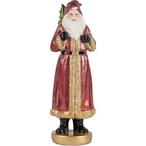 Clayre & Eef 6PR5534 Decoración Papá Noel 6x5x15 cm Rojo y Dorado