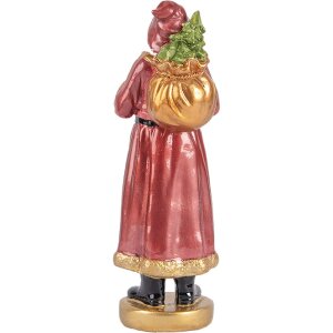 Clayre & Eef 6PR5534 Decoración Papá Noel 6x5x15 cm Rojo y Dorado