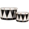 Clayre & Eef 6Y5806 Decoración Tambor Set de 2 Ø 40x25 / Ø 26x17 cm