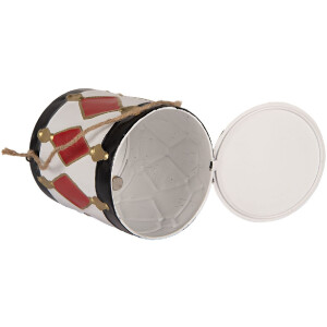 Juego de 2 tambores decorativos Clayre & Eef 6Y5808 Blanco-Negro Ø 15x38 / Ø 13x29 cm