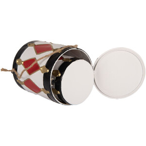 Juego de 2 tambores decorativos Clayre & Eef 6Y5808 Blanco-Negro Ø 15x38 / Ø 13x29 cm