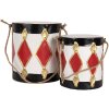 Juego de 2 tambores decorativos Clayre & Eef 6Y5808 Blanco-Negro Ø 15x38 / Ø 13x29 cm