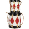 Juego de 2 tambores decorativos Clayre & Eef 6Y5808 Blanco-Negro Ø 15x38 / Ø 13x29 cm